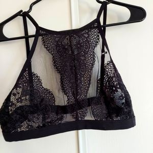 VICTORIAS SECRET Sexy Little Thing Black Lace Lingerie Bra Top Size L